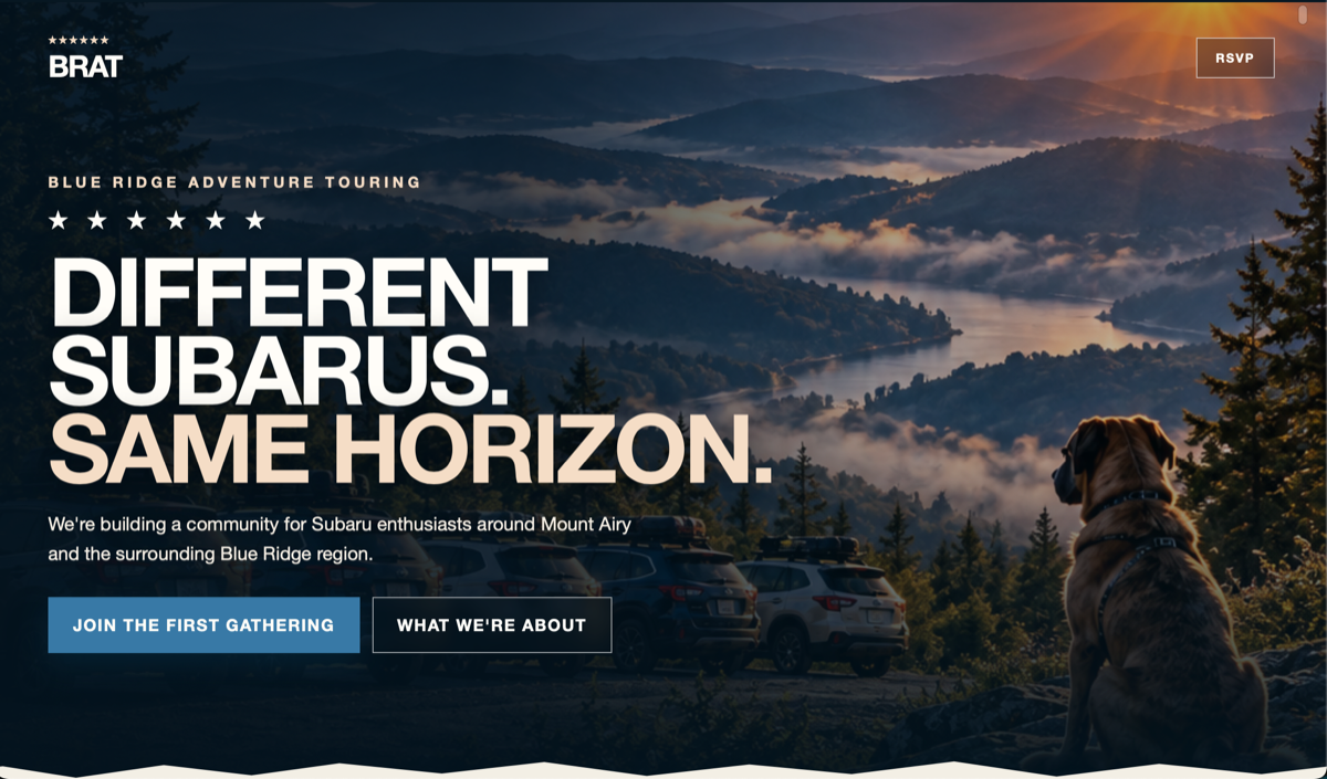 Blue Ridge Adventure Touring website
