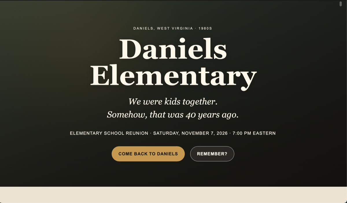 Daniels Elementary reunion website