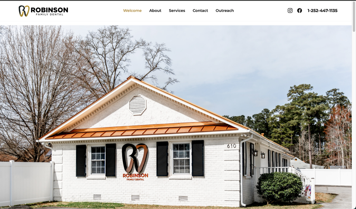 Robinson Family Dental website